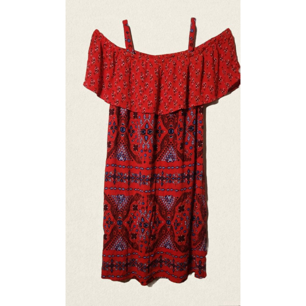 Women's Red Boho Wallflower Dress- Small